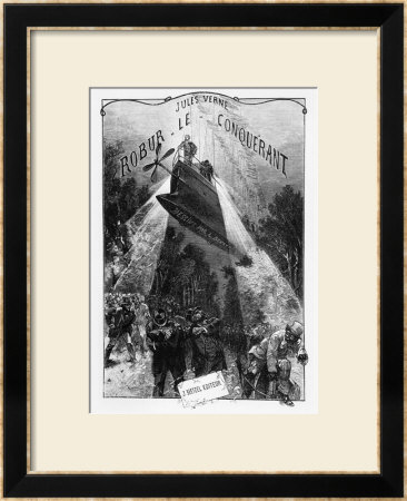 Frontispiece Of Robur Le Conquerant By Jules Verne Paris, Hetzel, 1886 by L Bennet Pricing Limited Edition Print image