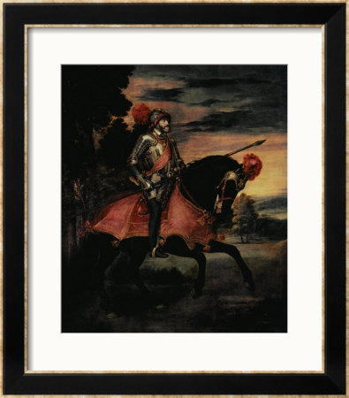 The Emperor Charles V (1500-58) On Horseback In Muhlberg, 1548 by Titian (Tiziano Vecelli) Pricing Limited Edition Print image