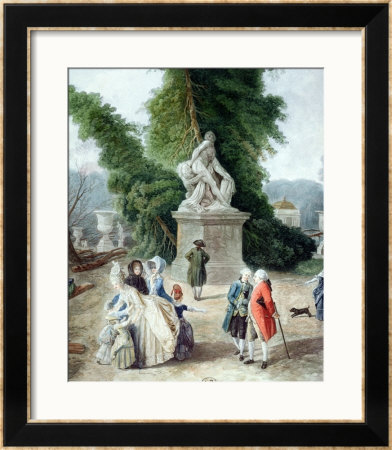 Louis Xvi And Marie-Antoinette At The Entry Of The Tapis Vert In The Gardens Of Versailles, 1775 by Hubert Robert Pricing Limited Edition Print image