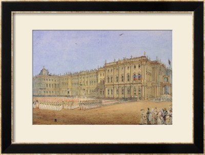 Review At The Winter Palace In St. Petersburg, 1840S by Vasili Semenovich Sadovnikov Pricing Limited Edition Print image