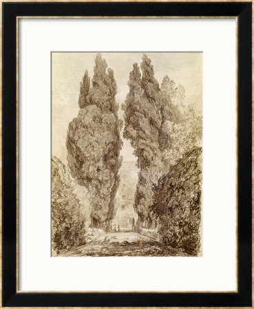Large Cypresses At The Villa D'este by Jean-Honoré Fragonard Pricing Limited Edition Print image