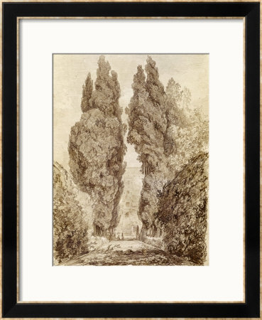 Large Cypresses At The Villa D'este by Jean-Honore Fragonard Pricing Limited Edition Print image