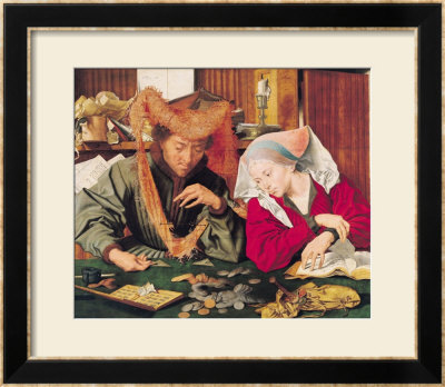The Money Changer And His Wife, 1539 by Marinus Van Roejmerswaelen Pricing Limited Edition Print image