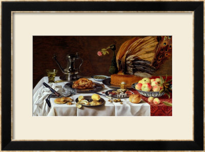 Still Life With A Peacock Pie, 1627 by Pieter Claesz Pricing Limited Edition Print image