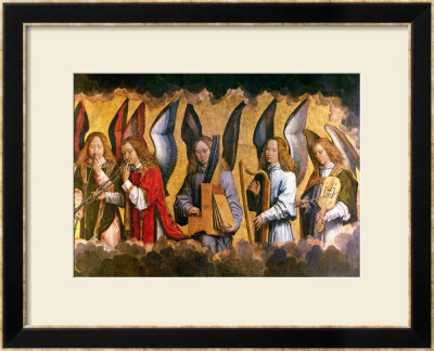 Angels Playing Musical Instruments, Right Hand Panel From A Triptych by Hans Memling Pricing Limited Edition Print image