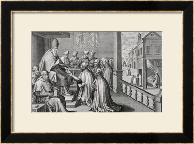 Pope Paul Iii Receiving The Rule Of The Society Of Jesus, 1540 by C. Malloy Pricing Limited Edition Print image