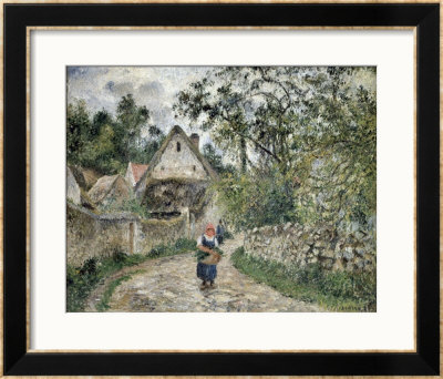 Village Street At Valhermeil by Camille Pissarro Pricing Limited Edition Print image