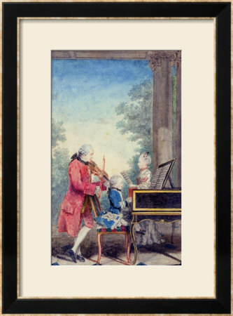 Leopold Mozart And His Children Wolfgang Amadeus And Maria Anna 1777 by Carmontelle Pricing Limited Edition Print image