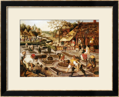 Spring: Gardeners, Sheep Shearers And Peasants Merrymaking by Pieter Bruegel The Elder Pricing Limited Edition Print image