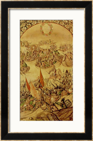 Garcia De Holguin Occupying Quanhtemoc, 1698 by Miguel Gonzalez Pricing Limited Edition Print image