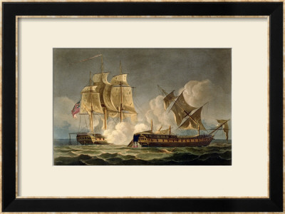 Capture Of La Forte, February 28Th 1799, For J. Jenkins's Naval Achievements by Thomas Whitcombe Pricing Limited Edition Print image