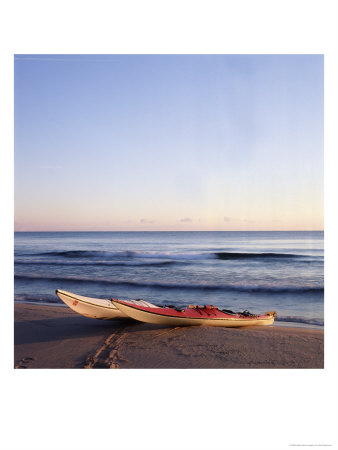 Two Kayaks On The Beach, Lake Superior, Mi by Karl Neumann Pricing Limited Edition Print image