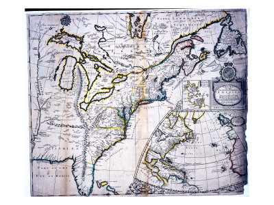 New Map Of English Empire In America With Boston Harbour Inset, London 1710 by Rob Morden Pricing Limited Edition Print image