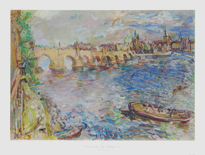 The Karlsbrücke In Prague by Oskar Kokoschka Pricing Limited Edition Print image