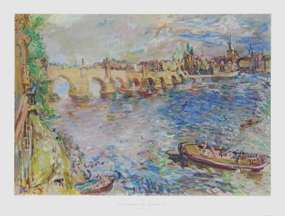 The Karlsbrucke In Prague by Oskar Kokoschka Pricing Limited Edition Print image
