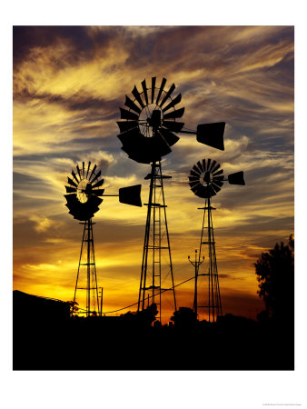 Windmills At Sunset In Penong, Australia by Richard I'anson Pricing Limited Edition Print image