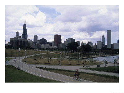 A Bike Path On The Chicago Waterfront, Chicago, Illinois, United States by Stacy Gold Pricing Limited Edition Print image