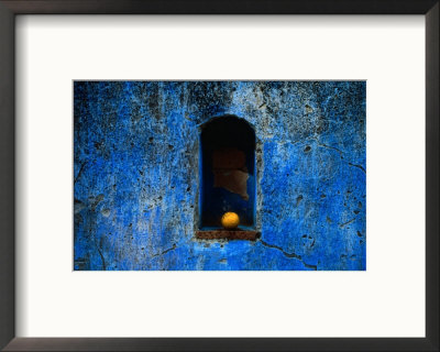 The Weathered Blue Facade To Santa Maria Tonantzintla,Puebla, Mexico by Jeffrey Becom Pricing Limited Edition Print image
