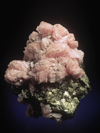 Rhodochrosite Crystals (Mnco3) On Pyrite, An Ore Of Manganese, Peru, South America by Mark Schneider Pricing Limited Edition Print image