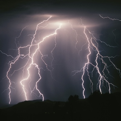 Several Cloud To Ground Lightning Flashes From A Thunderstorm, Colorado by Charles Doswell Pricing Limited Edition Print image