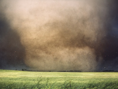 Debris Flies Just After This Violent Tornado Destroyed A Farmhouse Near Manchester by Gene & Karen Rhoden Pricing Limited Edition Print image