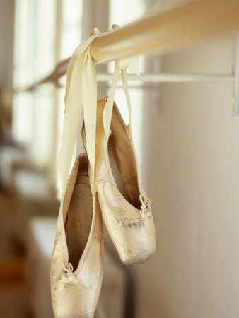 Ballerina Shoes Dangling From Bar by Cheque Pricing Limited Edition Print image