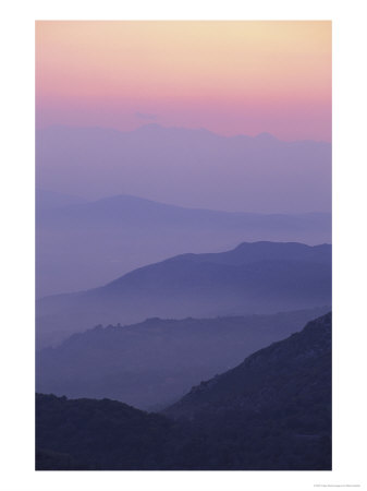 Hill Recession At Twilight, Crete by Mark Hamblin Pricing Limited Edition Print image