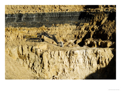 Backhoe (Excavator) In Limestone Quarry, England by Martin Page Pricing Limited Edition Print image