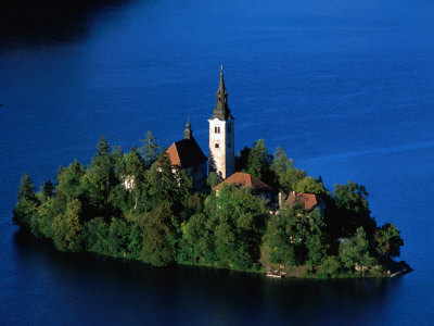 Lake Bled And Bled Island (Blejski Otok), Bled, Bled Island, Gorenjska, Slovenia by Grant Dixon Pricing Limited Edition Print image