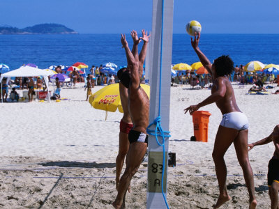 Game Of Beach Volleyball, Ipanema Beach, Rio De Janeiro, Brazil by John Maier Jr. Pricing Limited Edition Print image