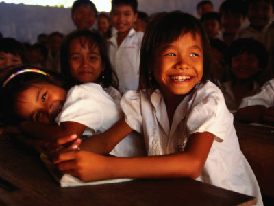 Children At Khmer Primary School, Mekong Delta, Tra Vinh, Vietnam by Mason Florence Pricing Limited Edition Print image