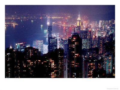 Hong Kong Skyline From Victoria Peak, China by Russell Gordon Pricing Limited Edition Print image