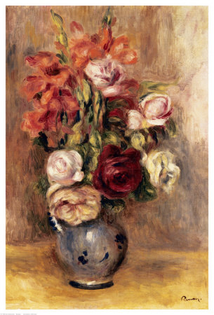 Vase Of Gladiolas And Roses by Pierre-Auguste Renoir Pricing Limited Edition Print image