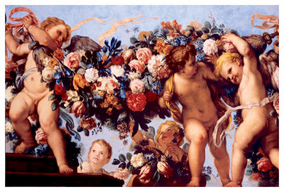 Cherubs With Garland Of Flowers by Carlo Maratta Pricing Limited Edition Print image