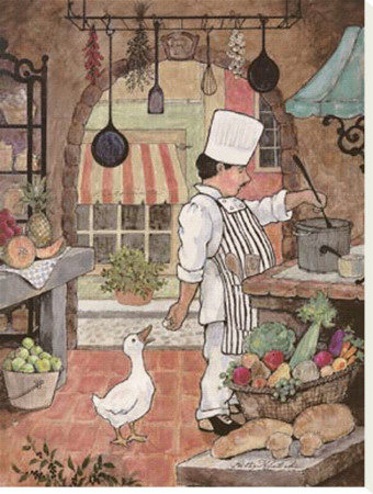 Chef With Goose by Betty Whiteaker Pricing Limited Edition Print image