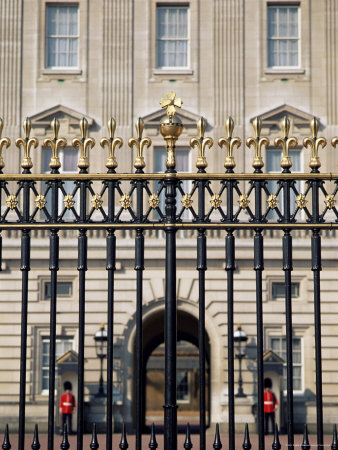 Gate And Guards, Buckingham Palace, London, England, United Kingdom by Brigitte Bott Pricing Limited Edition Print image