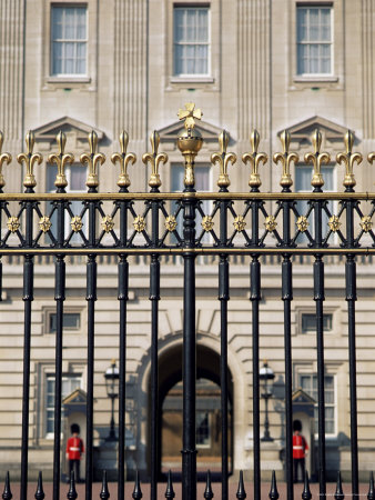 Gate And Guards, Buckingham Palace, London, England, United Kingdom by Brigitte Bott Pricing Limited Edition Print image