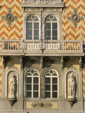 Detail Of The Facade Of The Palazzo Gopcevich By G. Berlam, Stil, Friuli-V.-Giulia, Italy by Brigitte Bott Pricing Limited Edition Print image