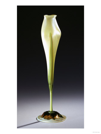 A Favrile Glass Floriform Vase by Franz Arthur Bischoff Pricing Limited Edition Print image