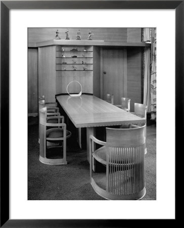 Dining Room Table And Chairs Designed By Architect Frank Lloyd Wright by Frank Scherschel Pricing Limited Edition Print image
