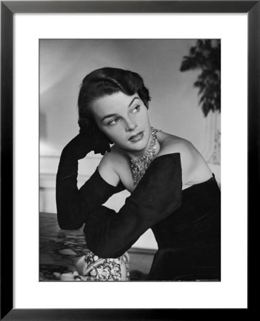 Model Wearing The Longest Gloves Designed By Hattie Carnegie Which Almost Cover The Shoulders by Nina Leen Pricing Limited Edition Print image