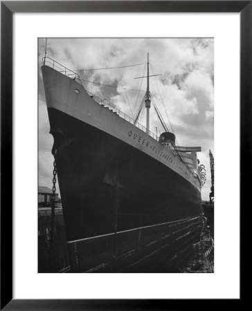The Oceanliner Queen Elizabeth In Dry Dock For Overhaul And Refitting Prior To Her Maiden Voyage by Hans Wild Pricing Limited Edition Print image