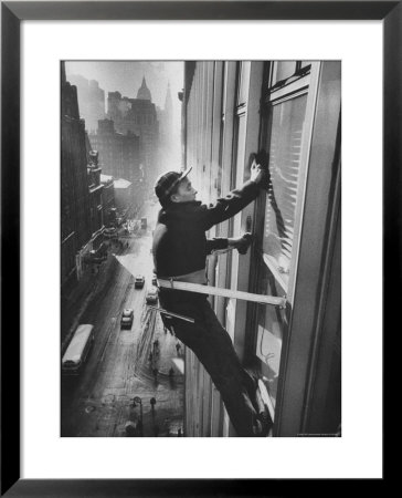 Window Cleaners Cleaning High Rise On Madison Avenue by Walter Sanders Pricing Limited Edition Print image