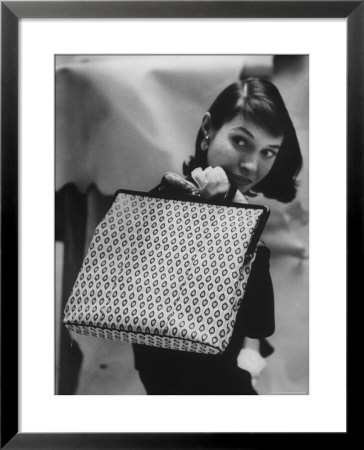 Model Displaying A Printed Leather Handbag by Gordon Parks Pricing Limited Edition Print image