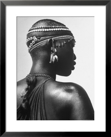 Shilluk Tribe Girl Wearing Decorative Beaded Head Gear In Sudd Region Of The Upper Nile, Sudan by Eliot Elisofon Pricing Limited Edition Print image