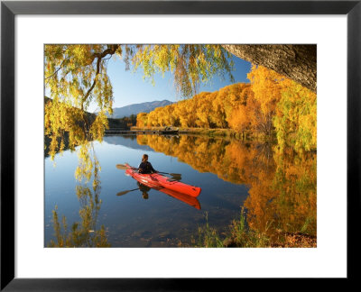 Red Kayak, Sailors Cutting, Lake Benmore, Waitaki Valley, South Island, New Zealand by David Wall Pricing Limited Edition Print image