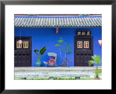 Red Rickshaw And Traditional Chinese Doorway, Chinatown District, Georgetown, Penang, Malaysia by Gavin Hellier Pricing Limited Edition Print image