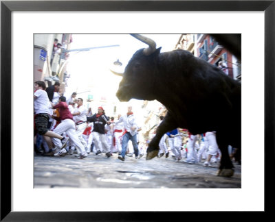 Running Of The Bulls, San Fermin Festival, Pamplona, Navarra, Spain, Europe by Marco Cristofori Pricing Limited Edition Print image