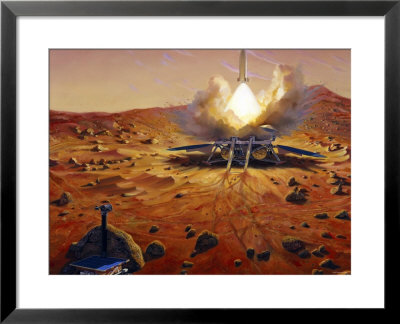 A Mars Ascent Vehicle Starting A Sample Of Mars Rocks On Their Trip To Earth by Stocktrek Images Pricing Limited Edition Print image