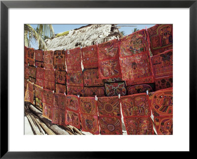 Molas On Display, Nalunega Island, San Blas Islands, Panama, Central America by Ken Gillham Pricing Limited Edition Print image